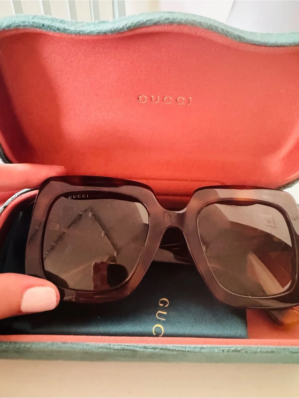 Gucci Oversized Square Brown Sunglasses